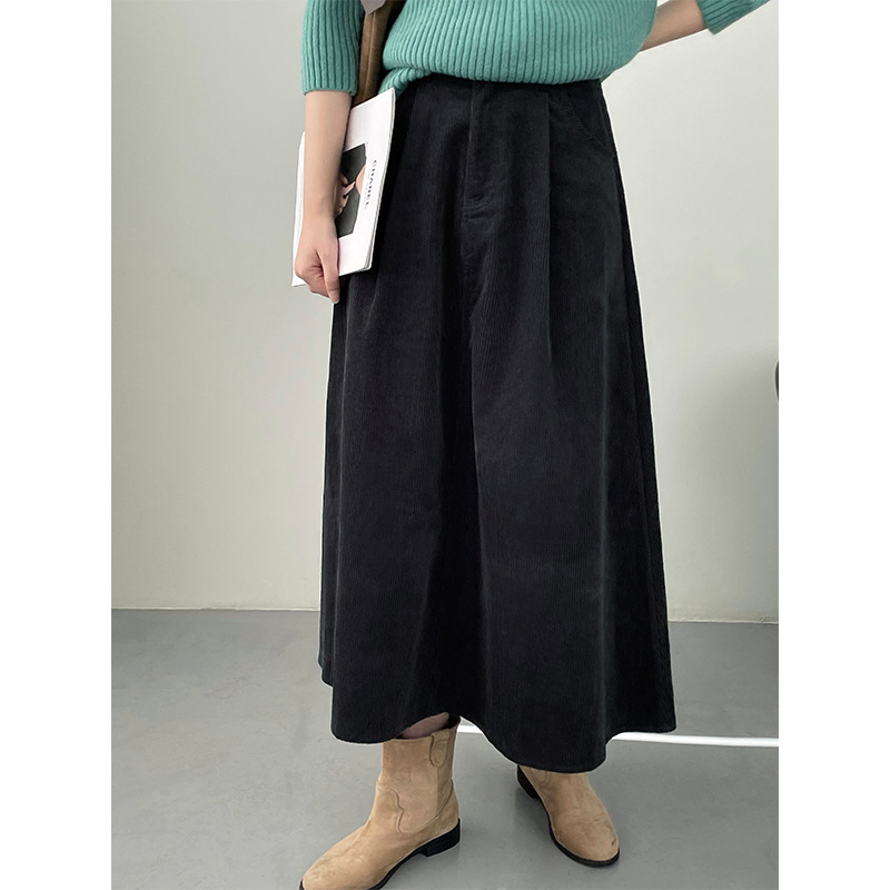 [Zhiqingxi] High-waisted skirt, slim and versatile, mid-length, large-swing A-line umbrella skirt 2333