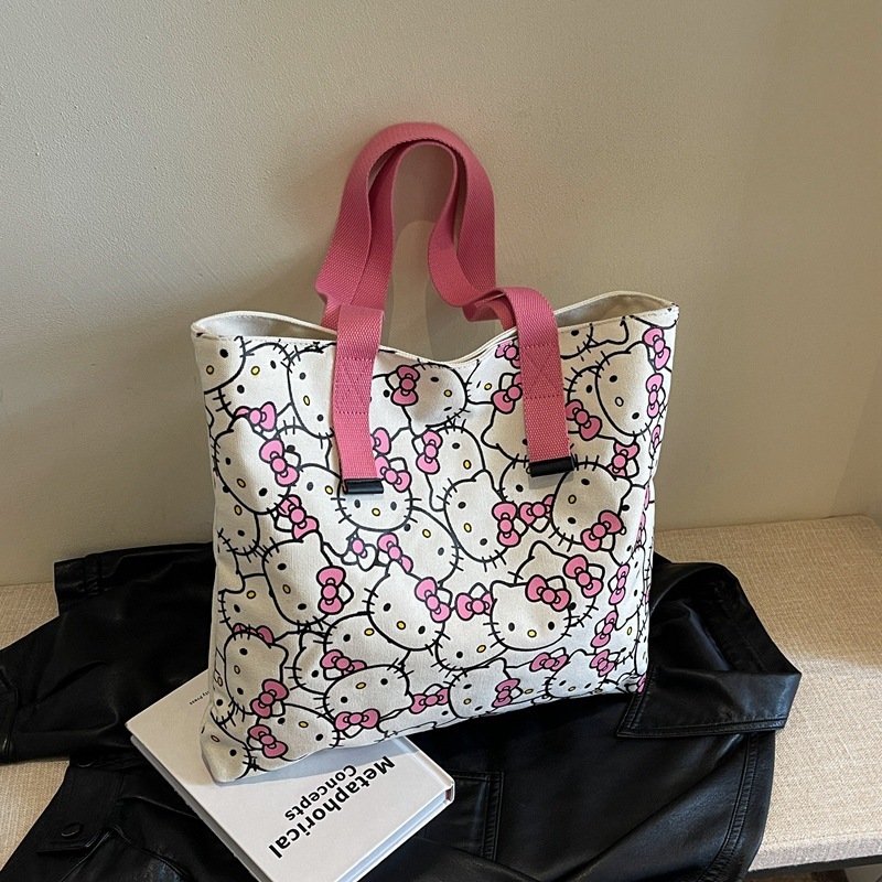 Spring and summer new shoulder bag, girl's handbag, shopping bag, fashionable student tutoring tote bag, large capacity female bag