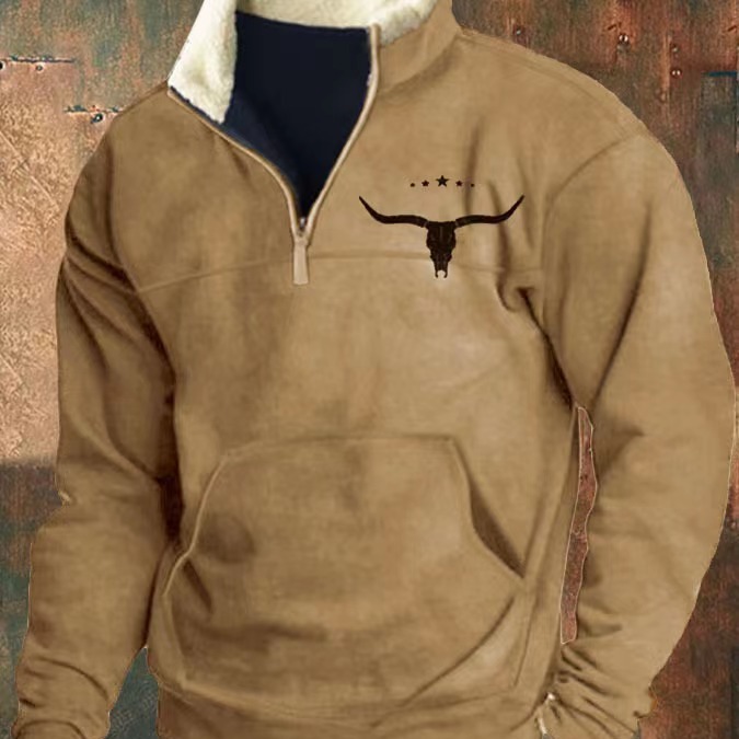 Spot 2024 European and American cross-border men's wear digital printed long-sleeved tops