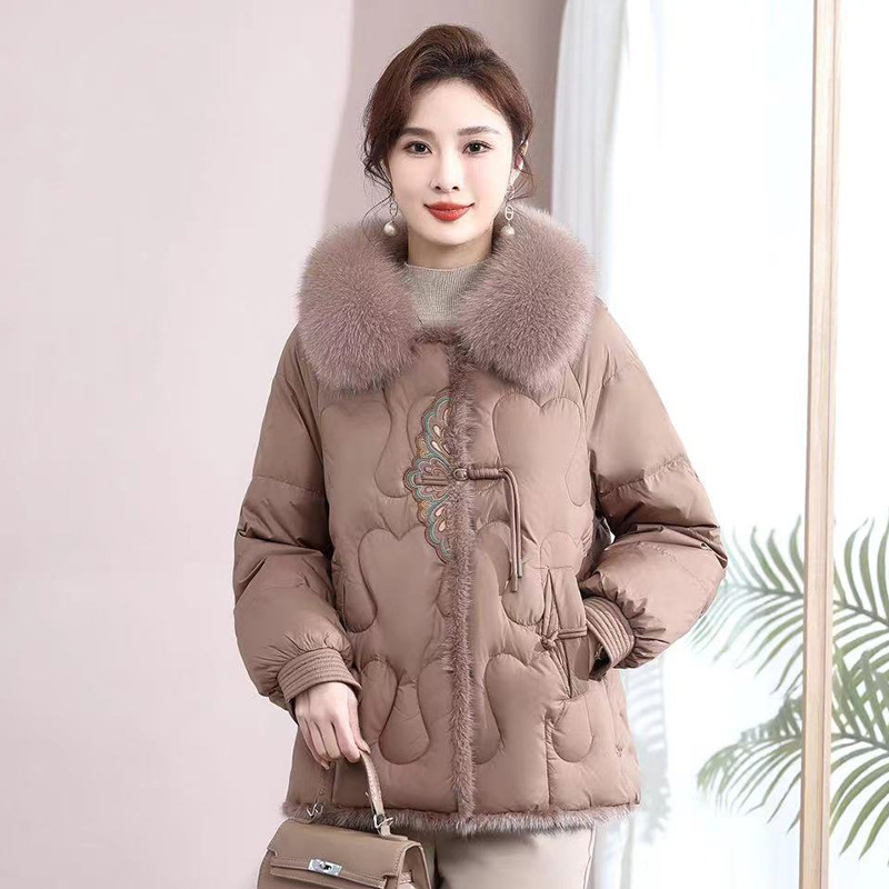 Mom's winter coat, down-padded jacket, stylish 2024 new middle-aged and elderly women's clothing, cotton-padded and thickened cotton-padded jacket