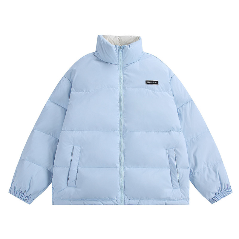 2024 Winter Couple Same Style Warm Stand-up Collar Bread Jacket American Retro Trendy Brand Loose Down Jacket