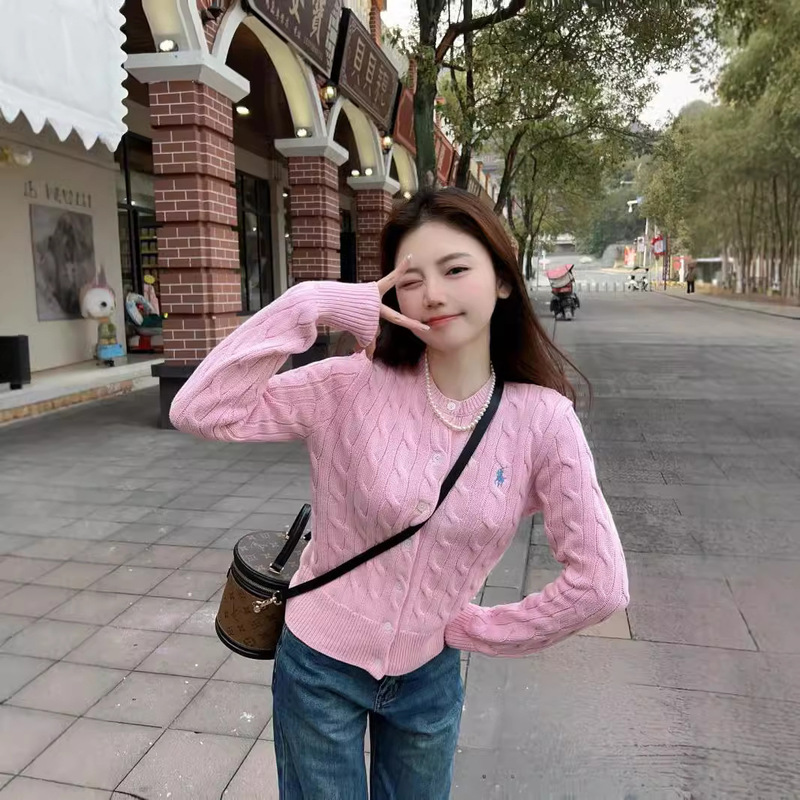 24 Autumn Clothes RL Raff Xiaoxiang style sweater short sweater cardigan coat pony logo high-end women's top