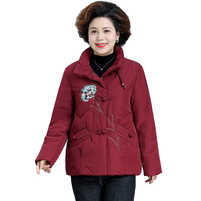 Mother's winter cotton coat, new style grandma's outfit, thickened velvet, warm cotton coat, short cotton jacket for middle-aged and elderly people