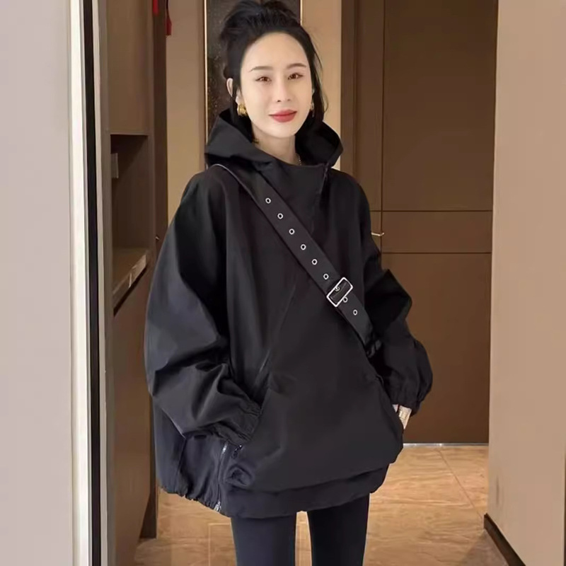 Jacket jacket for women 2024 spring and autumn new style casual loose design slim and small hooded versatile top