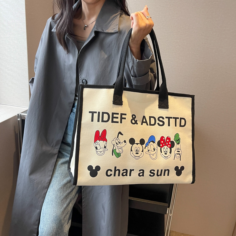 Spring new cartoon fashion trendy handbag large capacity women's shoulder bag tote bag fashionable shopping bag