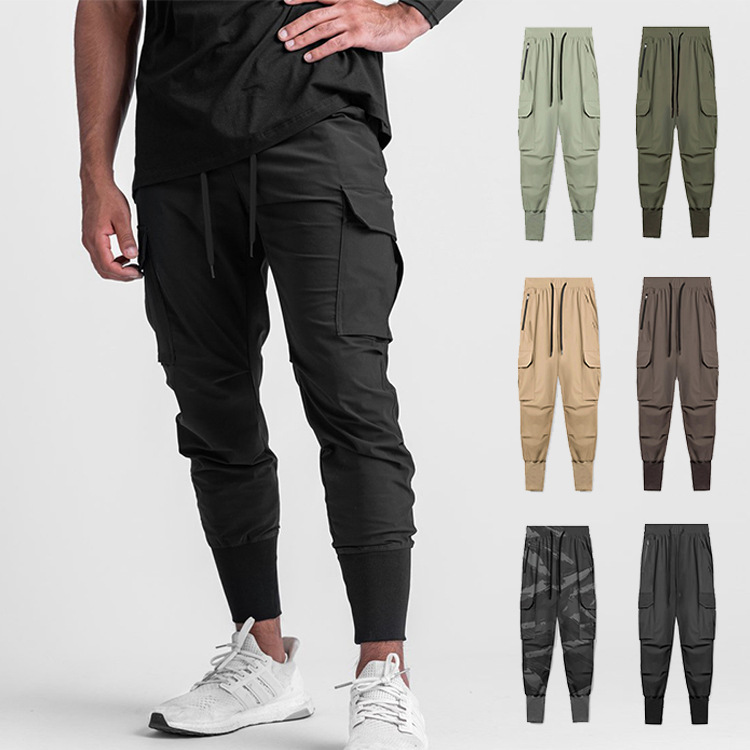 Foreign trade spring and autumn men's casual pants American youth trendy brand quick-drying sports pants men's multi-pocket running leggings