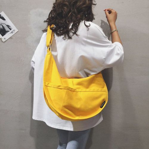 Foreign trade new Korean version Japanese style ins dumpling bag canvas bag large capacity women's bag casual fashion shoulder messenger bag