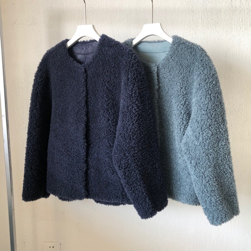 Exported to Korea new style wool fur coat for women, sheep sheared round neck, lamb hair composite fur, one-piece young model