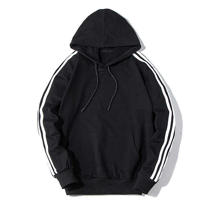 Autumn and winter three stripes large size sweatshirt men's Korean style student jacket top men's hooded loose casual long-sleeved T-shirt for men
