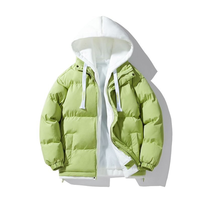 Winter new men's thickened cotton coat hooded fake two-piece coat trendy loose cotton coat cotton jacket cross-border coat