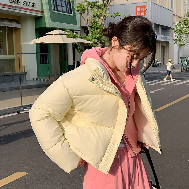 Stand collar Korean style student short cotton coat and jacket winter loose thickened bread cotton coat 2024 new coat
