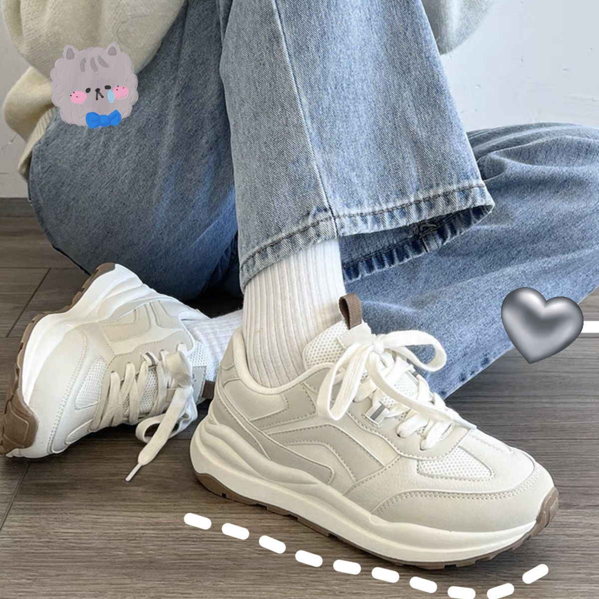 Good-looking dad shoes for women 2024 new spring and autumn sports shoes ins trendy versatile internet celebrity super popular thick-soled Forrest Gump shoes