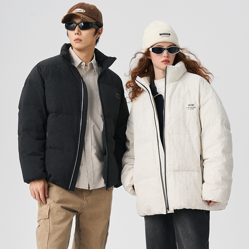 Rumeng winter loose casual warm thickened down jacket for men and women high-end large size loose 90 white duck down jacket
