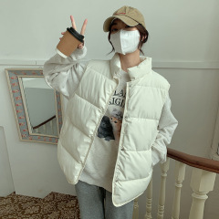 European and American Korean style fashionable cotton vest for women autumn and winter thin coat new loose large size vest stand collar waistcoat