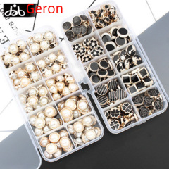 Pearl button shirt shirt sweater cardigan women's small fragrance top versatile clothes round small decorative buttons