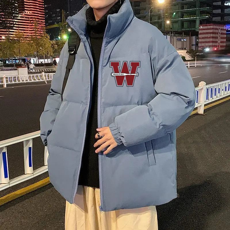 Winter cotton coat men's thickened and velvet men's youth large size trendy cotton coat versatile loose winter bread coat