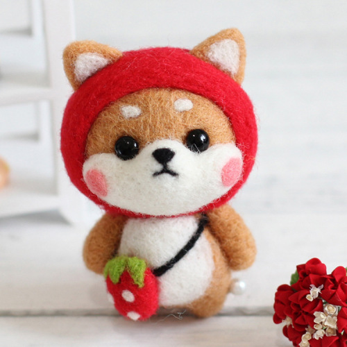 Wool felt poke music handmade diy material package to pass the time cute plush doll homemade doll