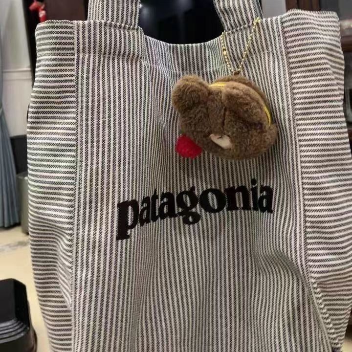 New autumn and winter Recycled patagonia bag women's striped shoulder canvas bag