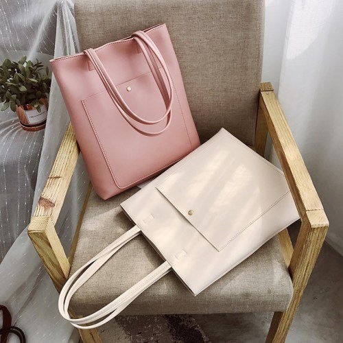 Factory direct sales women's bags spring new Korean fashion women's portable trendy shoulder bag PU large bag