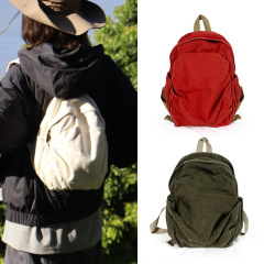 Japanese pleated mini backpack washed canvas small backpack casual small junior high school bag girl college student
