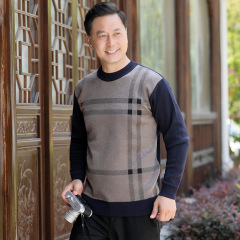 [Multiple styles to choose from] Middle-aged men's knitted sweaters for autumn and winter casual thickened sweaters, a single warm woolen sweater cross-border