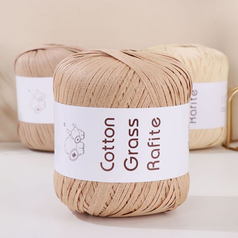 Factory direct sales of pure cotton wool yarn, cotton grass yarn, knitted bags, hats, raffia yarn, spot wholesale crochet yarn