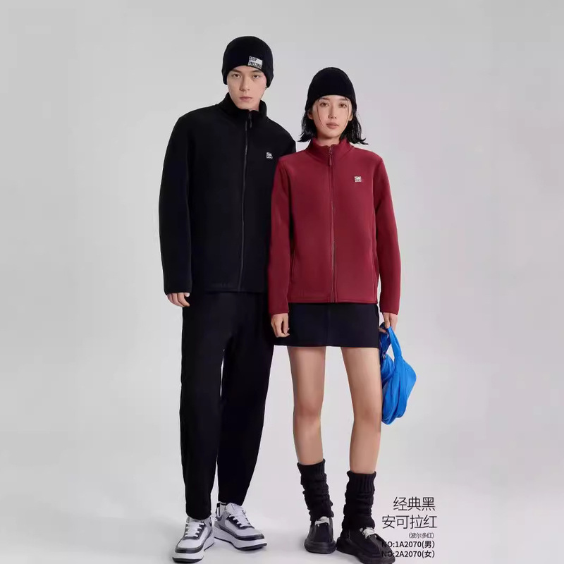 Sheep velvet cloud-like jacket for men and women, plus velvet and thickened to keep warm, stand-up collar zipper cardigan, Ollie velvet casual top