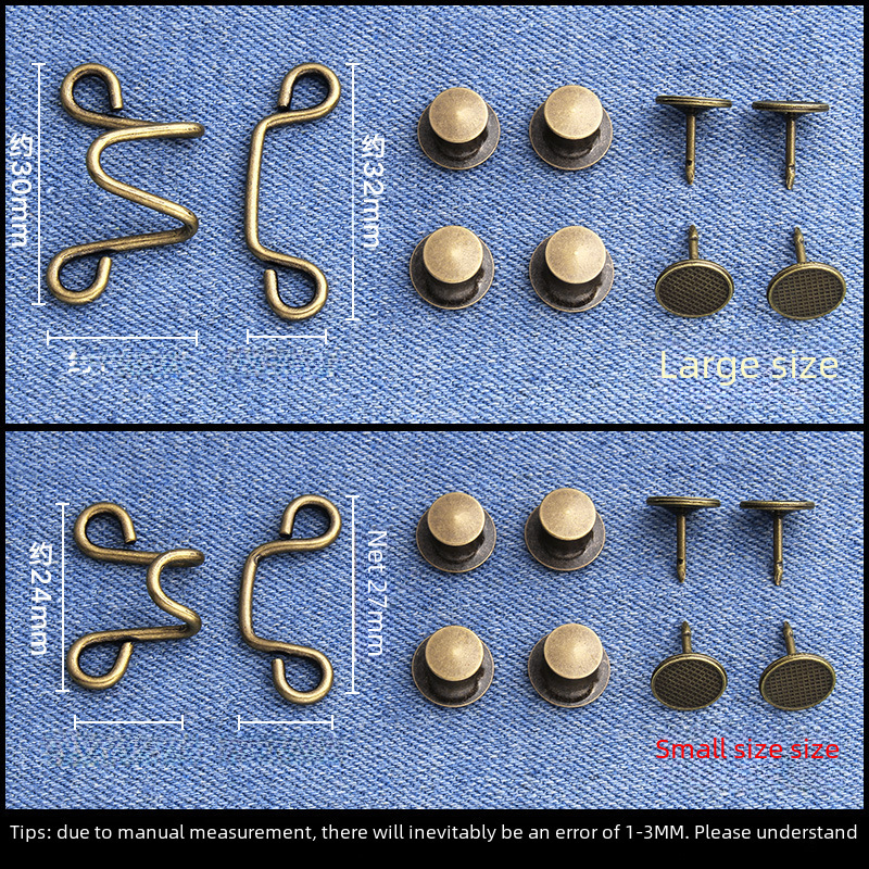 Waist-cinching artifact, waist-cinching button, nail-free detachable button, jeans waist adjustment, big change, small style buckle