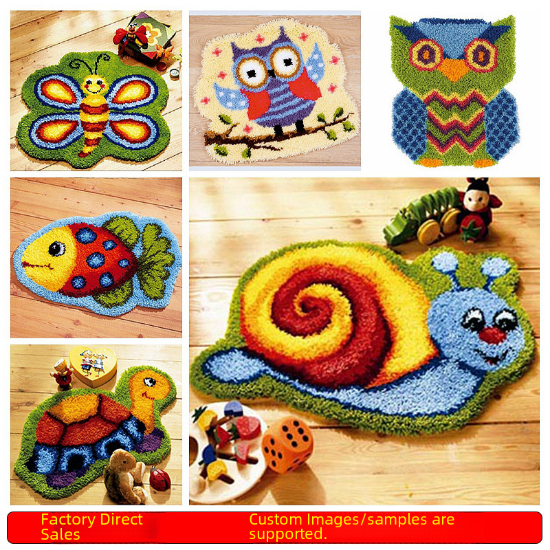 diy special-shaped animal cushion carpet embroidery section embroidery handmade car cushion irregular woolen embroidery material package