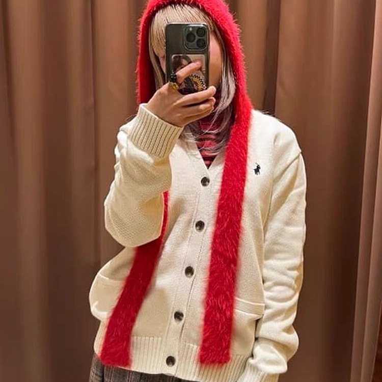 Daniel RL Xiaoma BE@MS joint small label knitted cardigan couple loose casual sweater sweater sweater