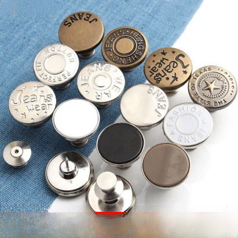 Retractable jeans button, adjustable, detachable, nail-free metal button artifact, big change to small waist button