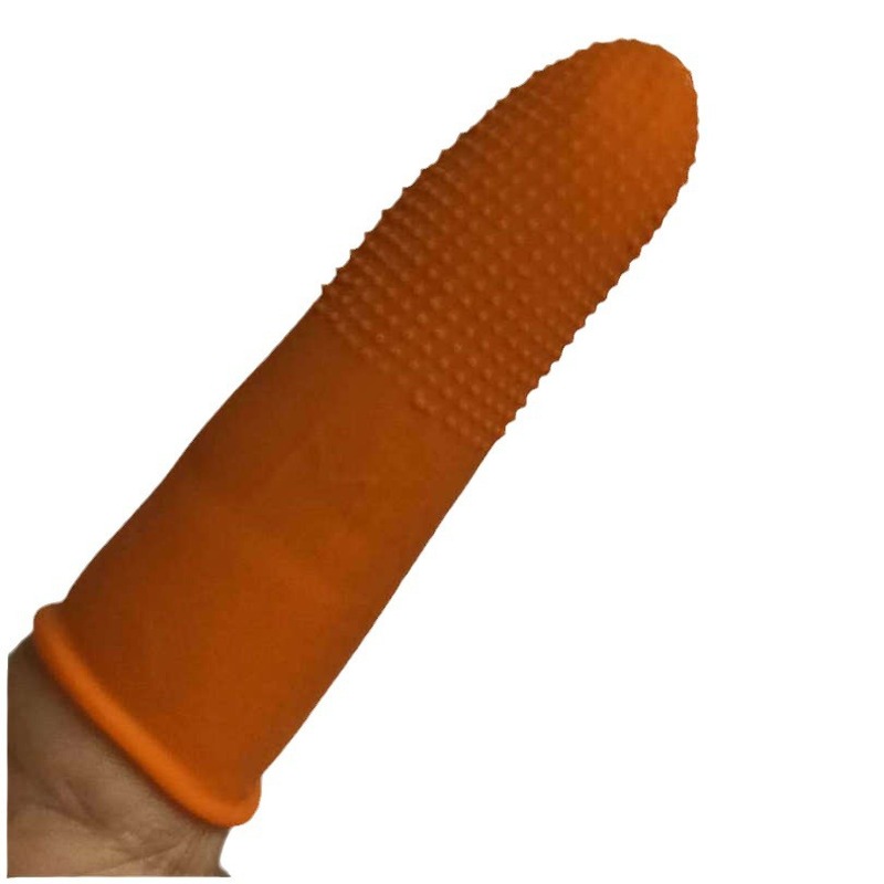 Orange anti-slip finger cots, orange pitted finger cots, anti-slip, thickened and wear-resistant finger cots, 50 pieces