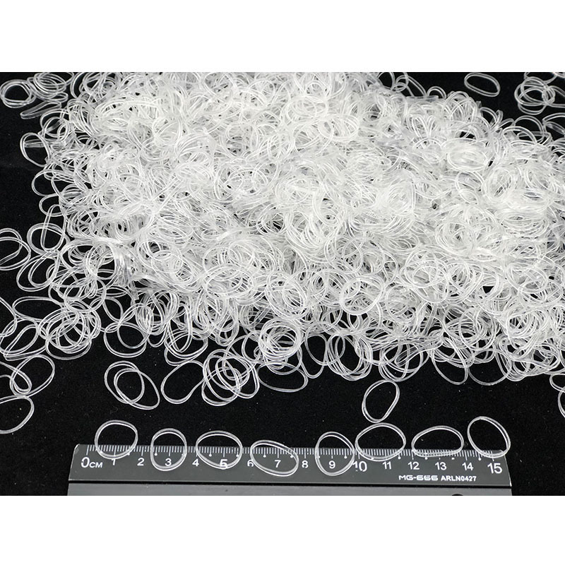 Thickened transparent rubber band hair tie for women, one-time rainbow-colored rubber ring headband, high-elasticity dreadlocks hair tie