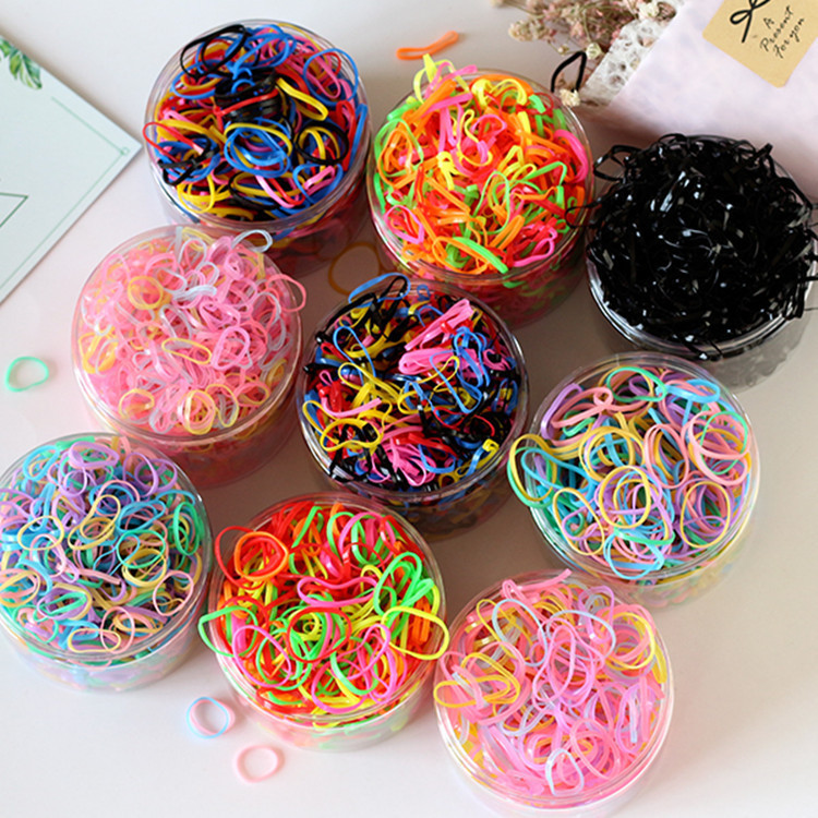Highly elastic disposable rubber band for children, black hair band, barrel, strong pull, hair rope, hair accessories, hair rubber band