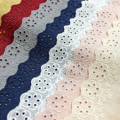 Wholesale new products Hollow colored cotton barcode embroidery lace Hanfu wedding dress hem accessories clothing accessories