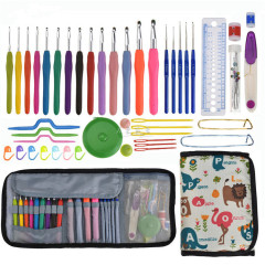 Zuoman's new 14-piece extended crochet hook set with printing, soft-handled rainbow solid crochet hooks, best-selling on Amazon