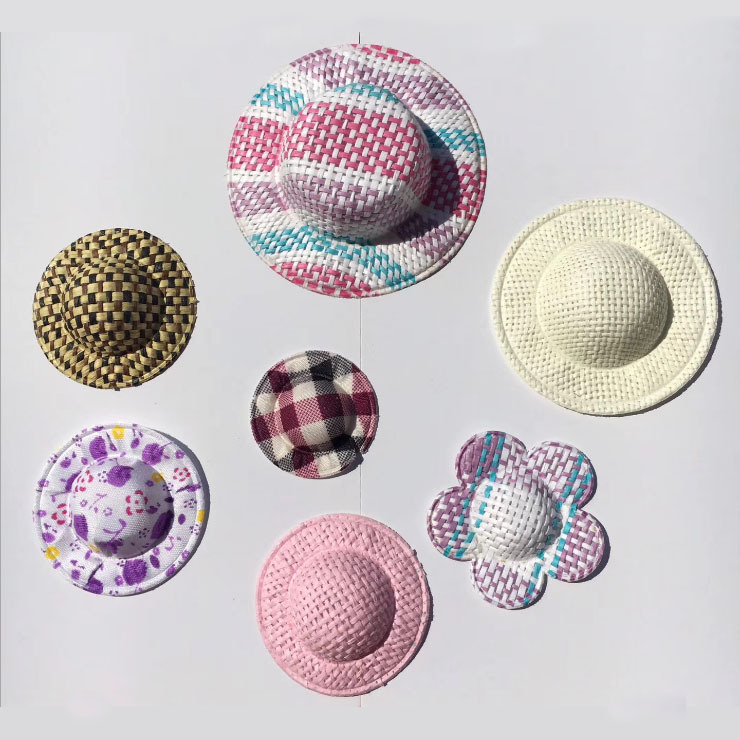 Mini floral woven straw hat, imitation straw hat, craft decorative doll, doll toy hat DIY accessories