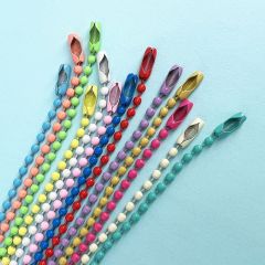 Manufacturer candy colored bead chain metal chain round bead chain painted wave bead chain key chain chain diy jewelry accessories