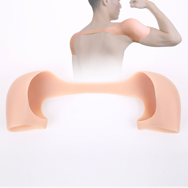 Muscular muscular shoulders for macho men, widened, narrow, non-slip, removable, thickened shoulder pads, suitable for men and women, silicone right-angle shoulder pads
