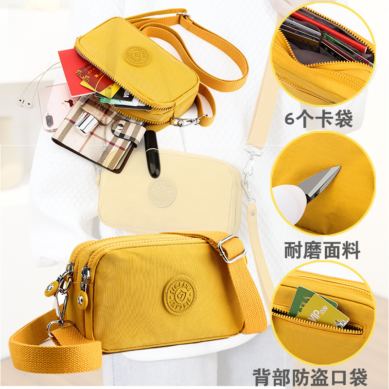 Canvas mobile phone bag women's crossbody mini small bag 2024 new wrist coin purse hand waterproof handbag