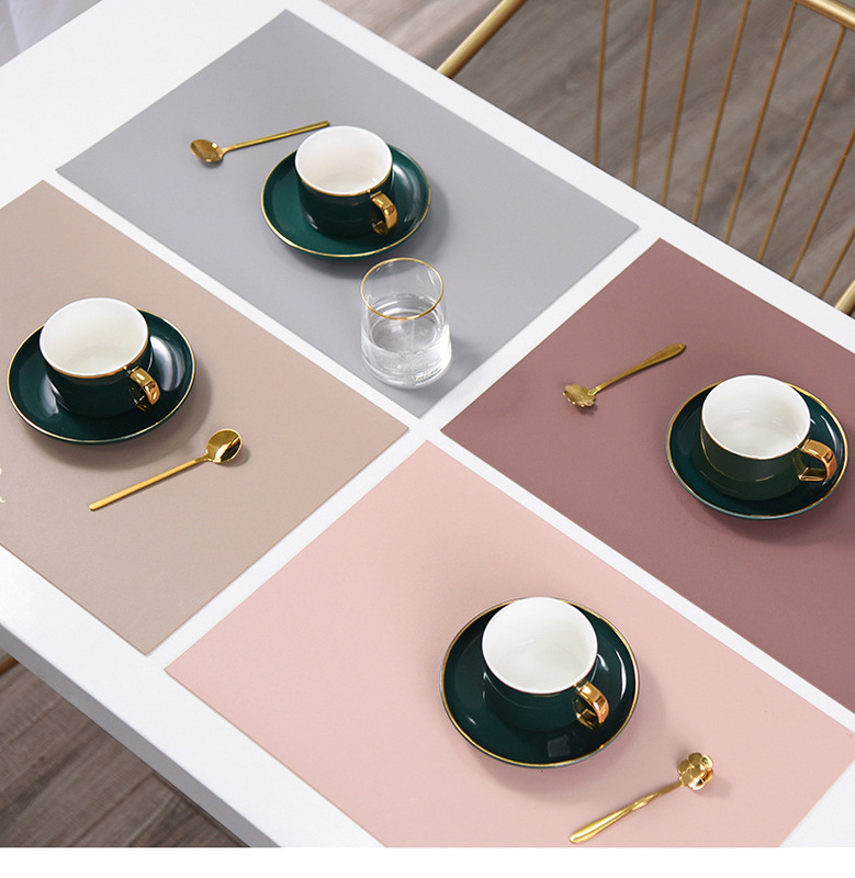 Cross-border popular leather placemats waterproof and oil-proof Western food mats insulation mats light luxury Western food mats table mats wholesale in stock