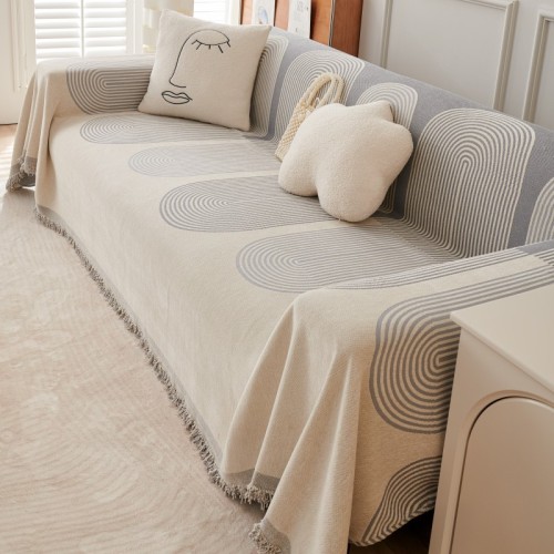 Soft waxy chenille sofa towel, multi-purpose reversible anti-wrinkle, anti-slip, anti-cat scratch, skin-friendly sofa cover towel