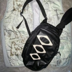 xskr MSCHF Korean niche design RHOMBUS MINI BACKPACK leather zipper backpack