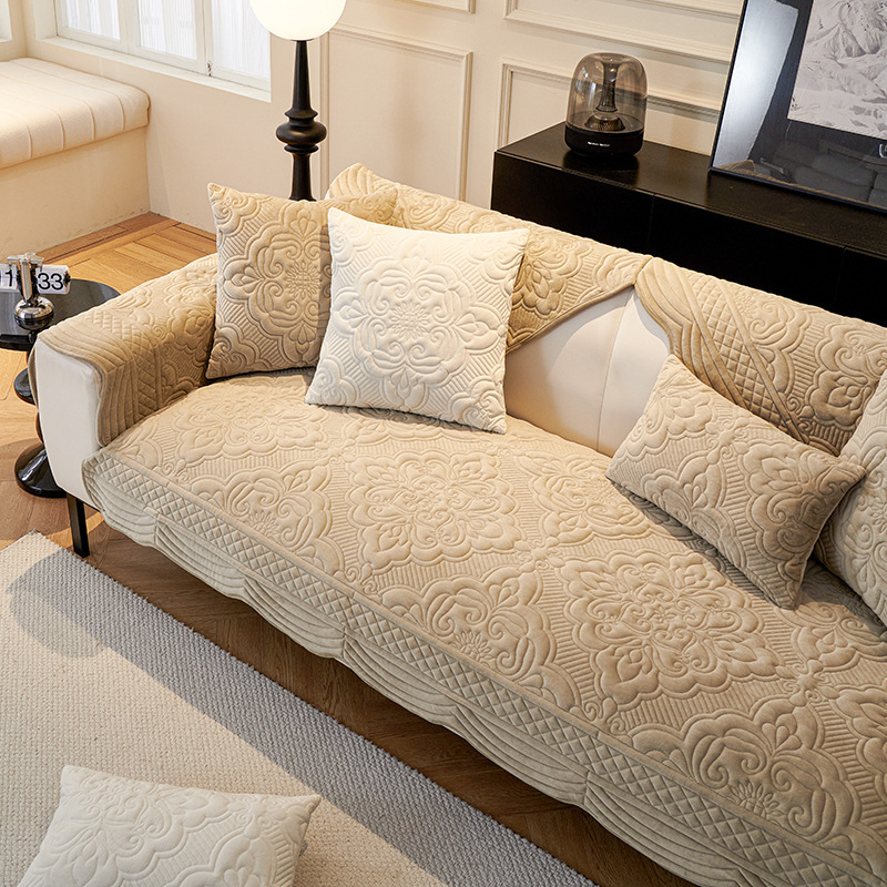 Secret Garden Plush Autumn and Winter Sofa Cushion Cover Simple Modern Living Room Cushion Anti-Slip Full Cover Cover Anti-static