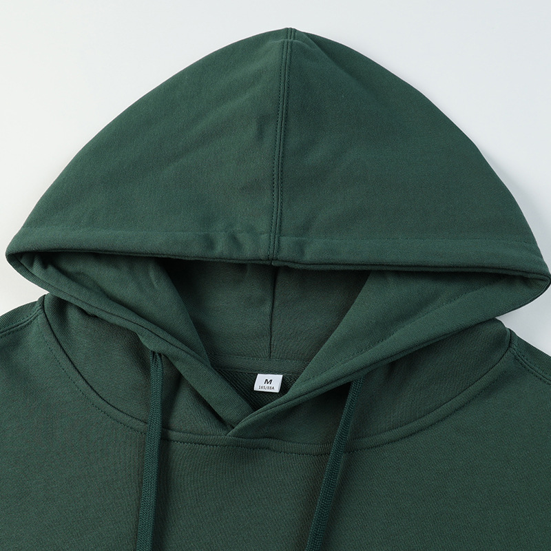 320g right shoulder terry hooded sweatshirt pure cotton work clothes long-sleeved class uniform light plate embroidered printed LOGO pattern