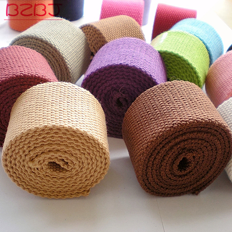 2.5cm wide, spot wholesale, thickened plain weave solid color canvas bags, polyester cotton, backpack straps, webbing straps
