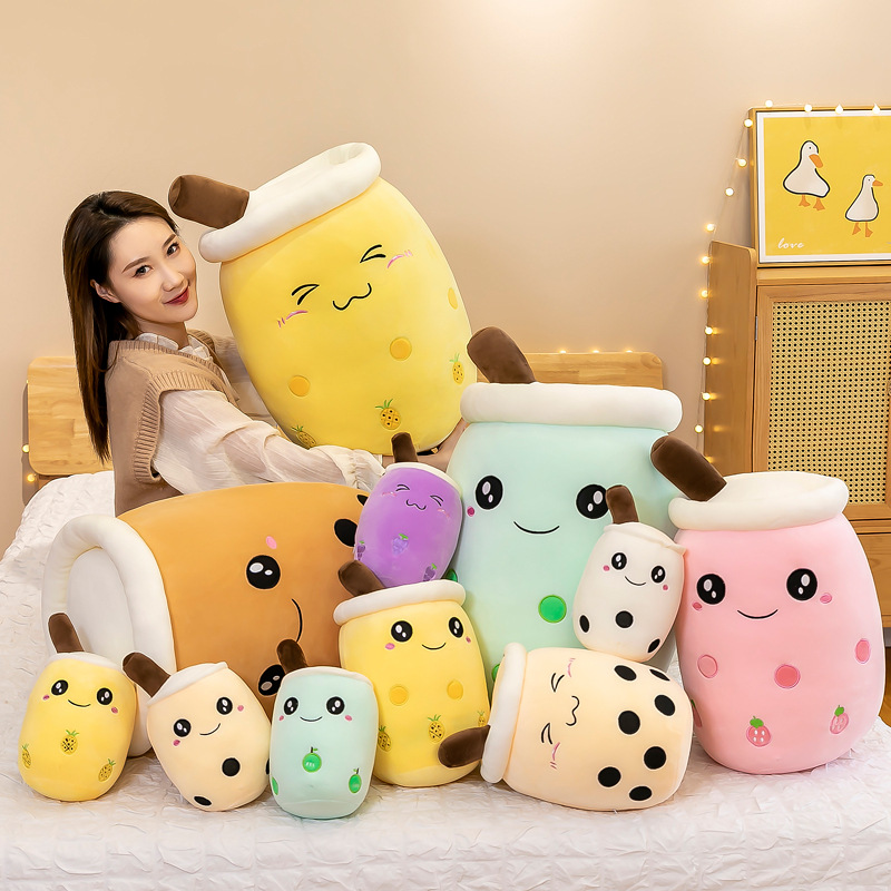 Cross-border foreign trade new fruit pearl milk tea cup cute pillow doll rag doll plush toy doll wholesale