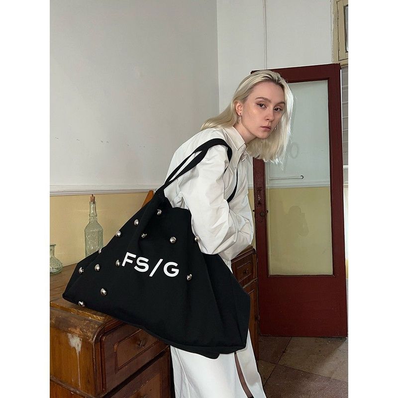 FSG Freedom Soluble Large Capacity Ball Ball Print Canvas Tote Bag
