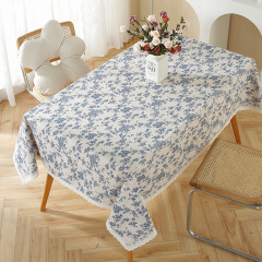 Cotton and linen table bran flower tablecloth home dining table cotton and linen tablecloth living room coffee table tablecloth afternoon tea round tablecloth