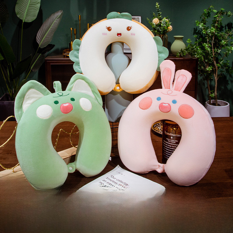 Cartoon memory foam U-shaped pillow, slow rebound neck pillow, portable travel pillow for car, u-shaped pillow, airplane neck pillow, wholesale